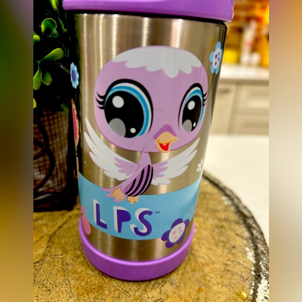 Rare & VHTF LPS Littl Pet Shop Thermos Funtainer hot cold insulated bottle